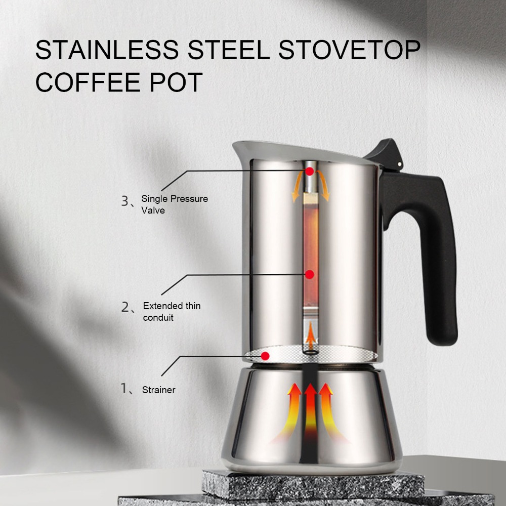 Coffee Equipment Wholesale - وعاء موكا من الفولاذ المقاوم للصدأ