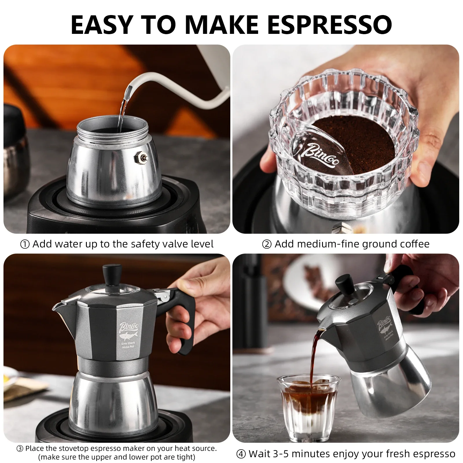 بينكو وعاء موكا بسعة كوبين بصم - مراجعة Coffee Equipment Wholesale وسعره